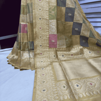 gold pure katan silk banarasi handloom handwoven rangkat sarees
