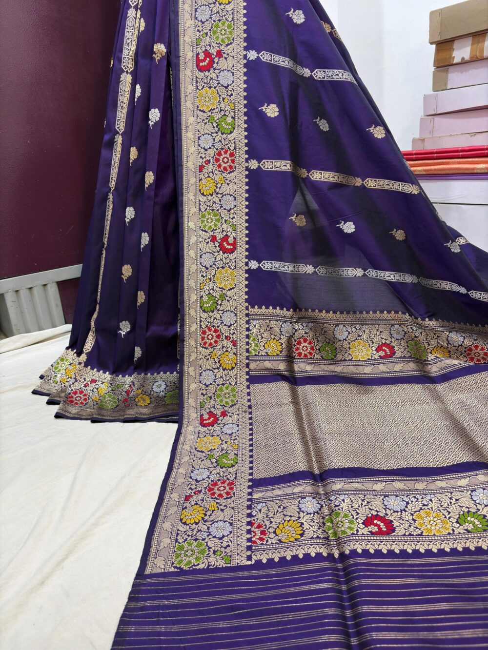 pure katan silk banarasi handloom handwoven sarees