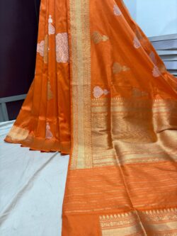 orang pure katan silk banarasi handloom handwoven kadhwa sarees