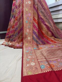 pure katan silk banarasi handloom handwoven kadhwa rangkat sarees this is very uniqe and premium quality luxry look