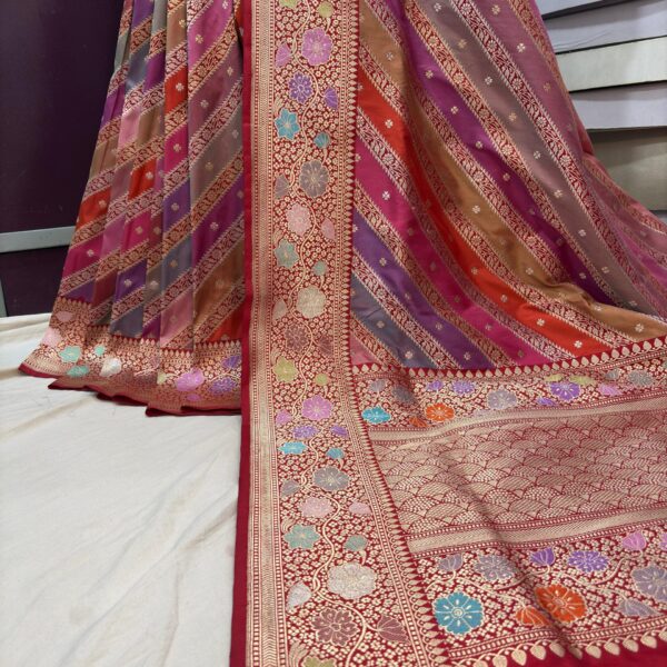 pure katan silk banarasi handloom handwoven kadhwa rangkat sarees this is very uniqe and premium quality luxry look