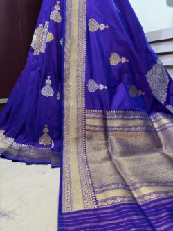 purple pure katan silk banarasi handloom handwoven kadhwa sarees
