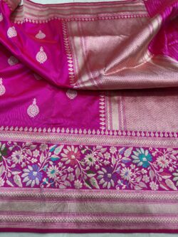 ranipink pure katan silk banarasi handloom handwoven kadhwa sarees