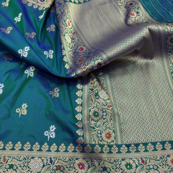 morpich green pure katan silk banarasi handloom handwoven kadhwa sarees