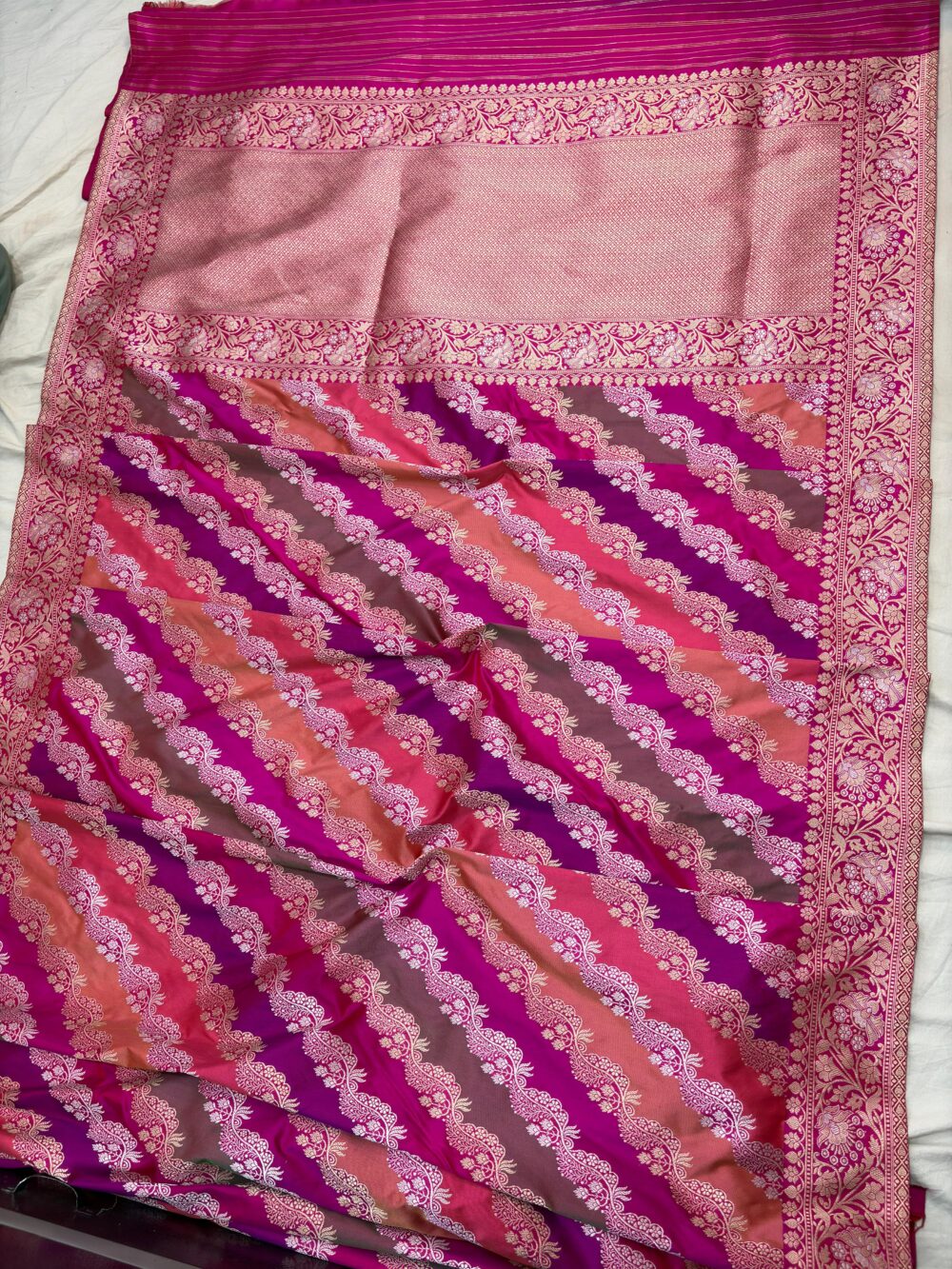 ranipink rangkat pure katan silk banarasi handloom handwoven kadhwa sarees - Image 2