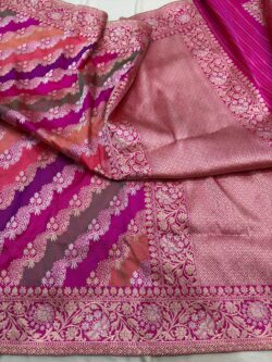 ranipink rangkat pure katan silk banarasi handloom handwoven kadhwa sarees