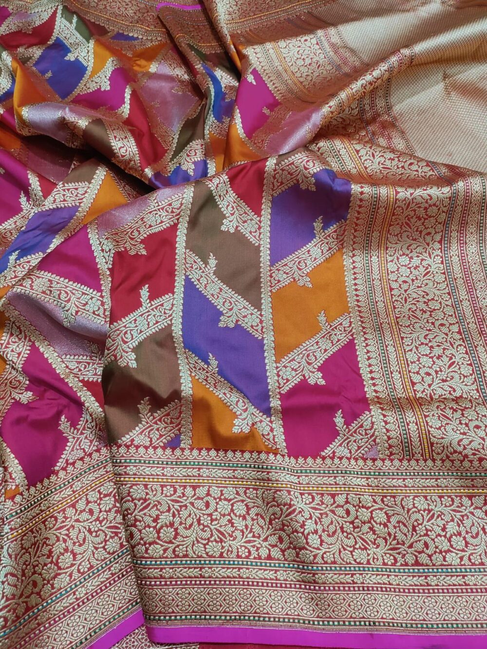 red rangkat pure katan silk banarasi handloom handwoven kadhwa sarees