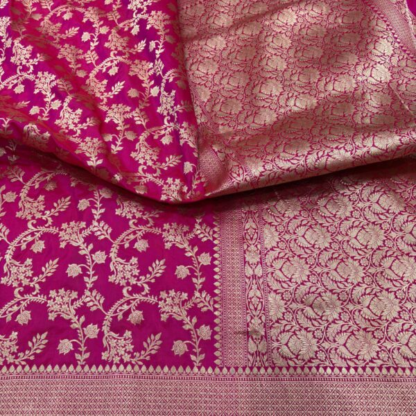 ranipink pure katan silk banarasi handloom handwoven cutwork jaal sarees
