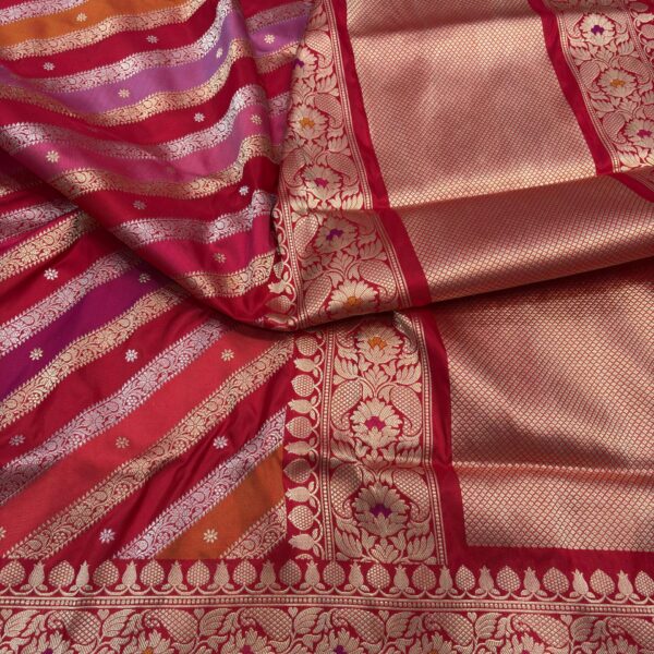 red pure katan silk banarasi handloom handwoven kadhwa rangkat sarees