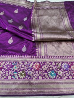majanta pure katan silk banarasi handloom handwoven kadhwa sarees