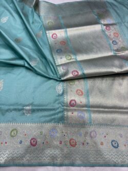 pastel shade pure katan silk banarasi handloom handwoven kadhwa sarees