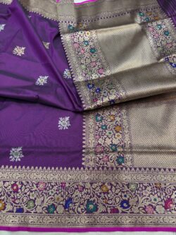 majanta pure katan silk banarasi handloom handwoven kadhwa sarees