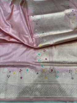 peech pure katan silk banarasi handloom handwoven kadhwa sarees