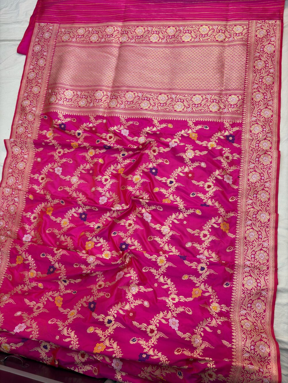 ranipink pure katan silk banarasi handloom handwoven kadhwa jangla sarees - Image 2