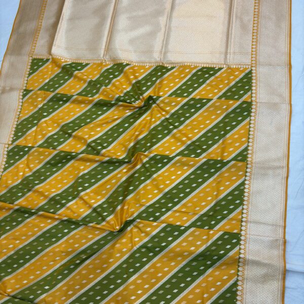 rangkat pure banarasi silk ada jaal saree gold colour