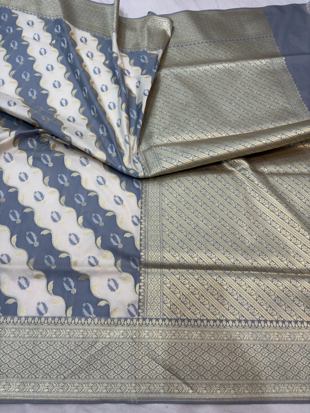half white rangkat katan silk banarasi sarees