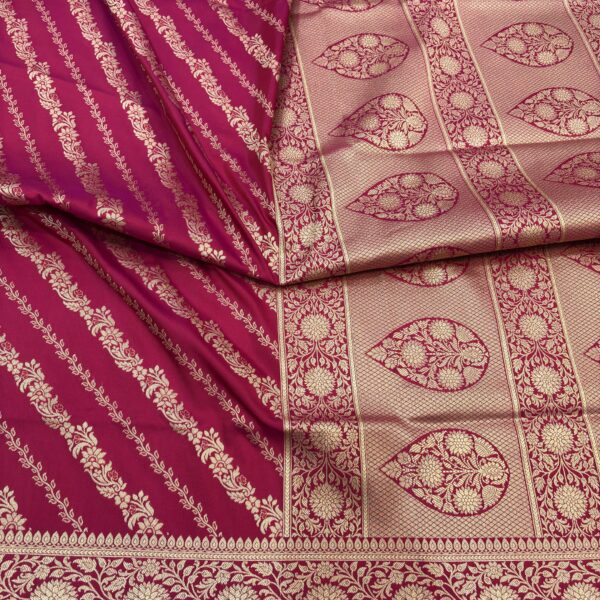 dark ranipink katan silk banarasi jaal sarees