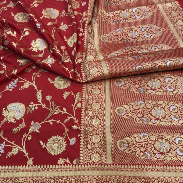red katan silk banarasi sona rupa antiq jaal sarees