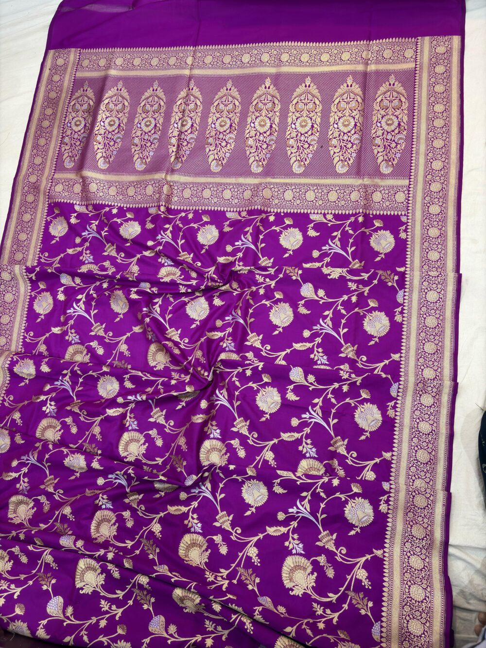 majanta katan silk banaras sona rupa antiq jaal sarees - Image 2