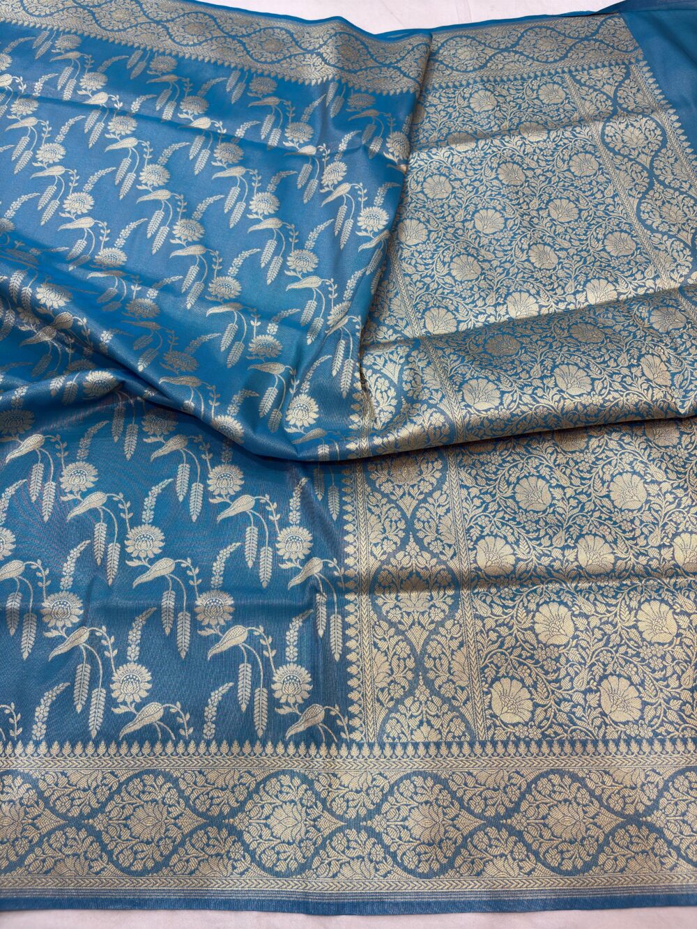 powder blue tissue silk banarasi sarees