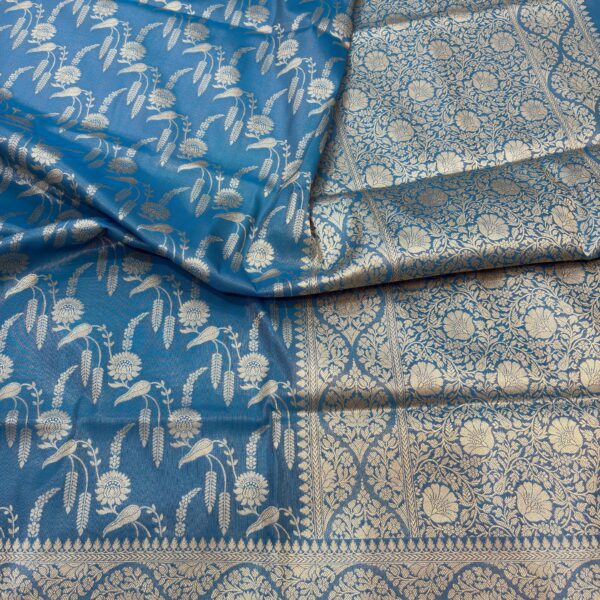powder blue tissue silk banarasi sarees