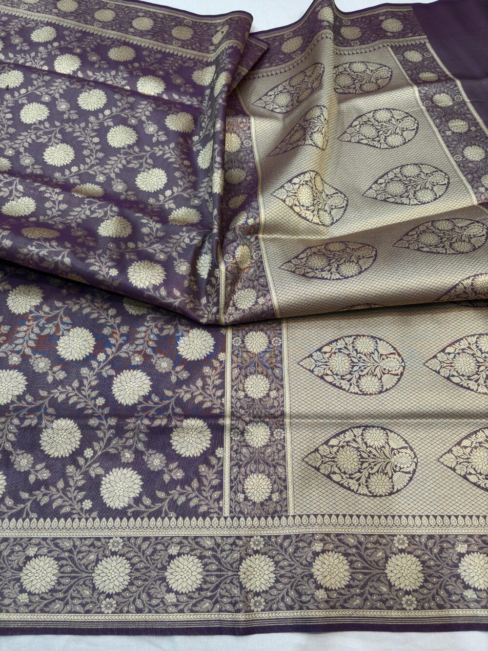 grey tissue silk banarasi sarees