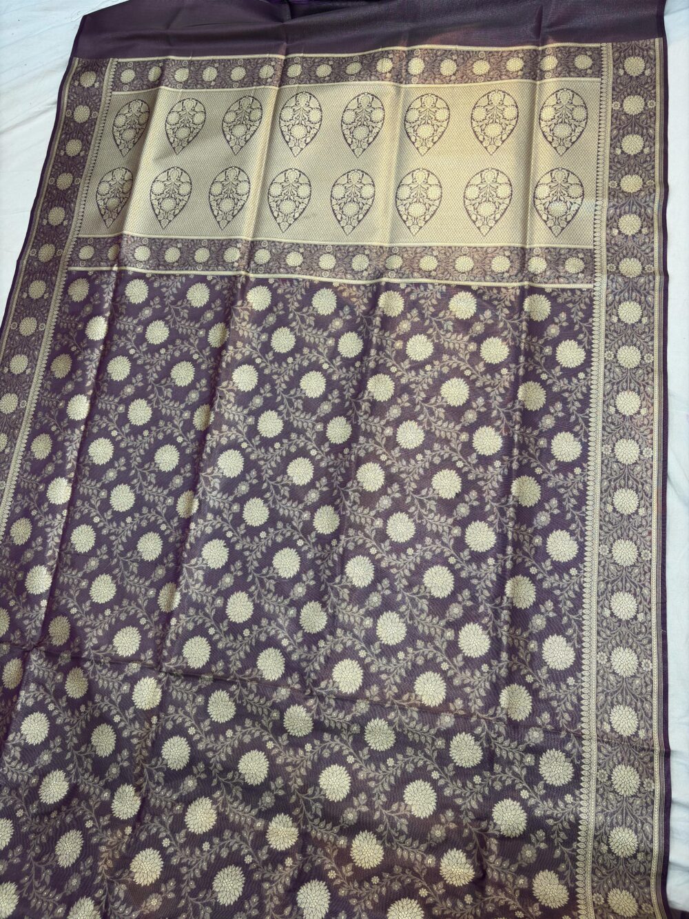 grey tissue silk banarasi sarees - Image 2