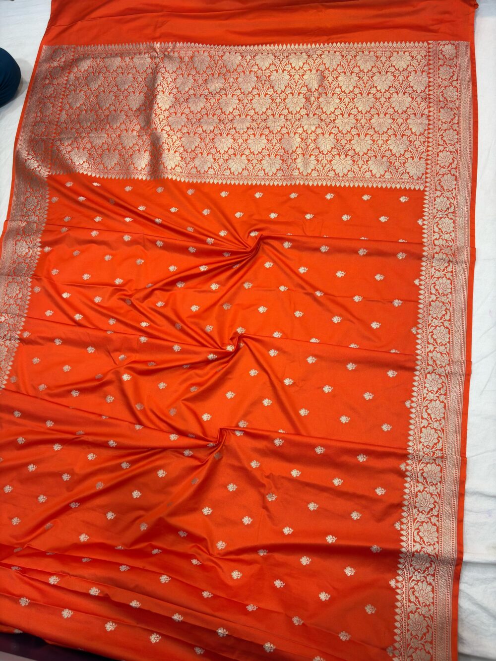 orange mashroo silk banarasi sarees - Image 2