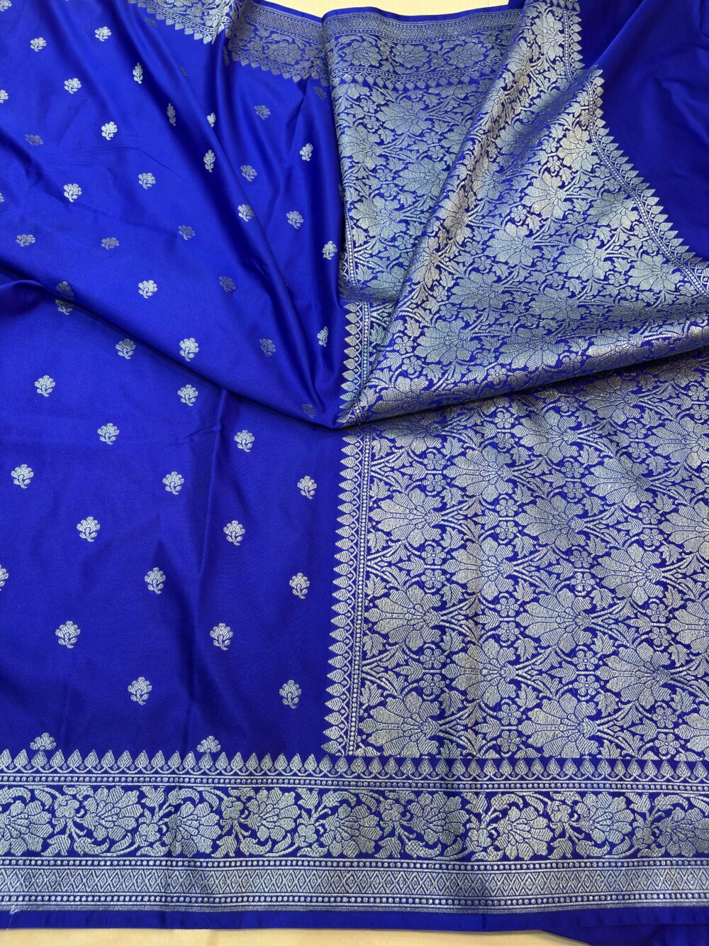 royal blue mashroo silk banarasi sarees