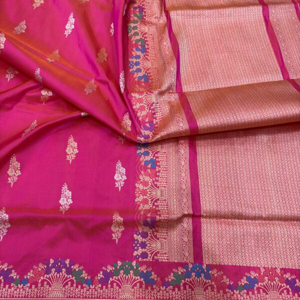 baby pink pure double katan silk banarasi handloom handwoven kadhwa sarees