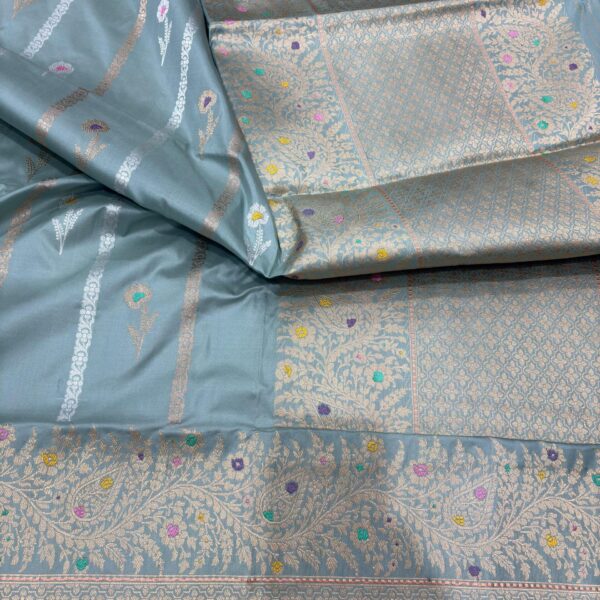 pastel shade pure katan silk banarasi handloom handwoven kadhwa sarees