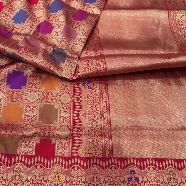 red rangkat pure katan silk banarasi handloom handwoven kadhwa sarees