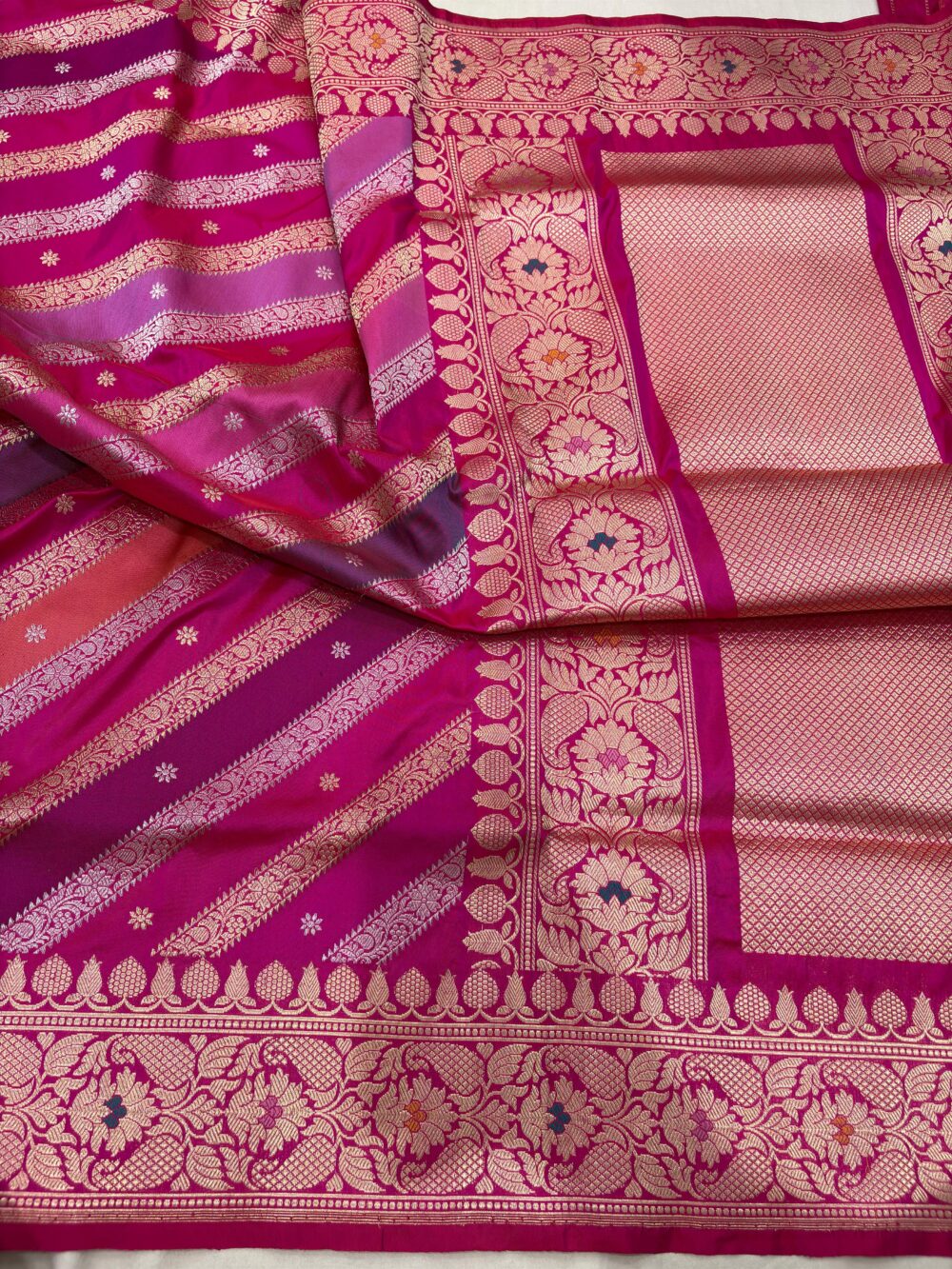 ranipink rangkat pure katan silk banarasi handloom handwoven kadhwa sarees