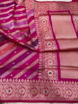ranipink rangkat pure katan silk banarasi handloom handwoven kadhwa sarees