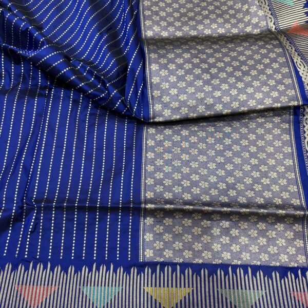 blue pure katan silk banarasi handloom handwoven kadhwa sarees