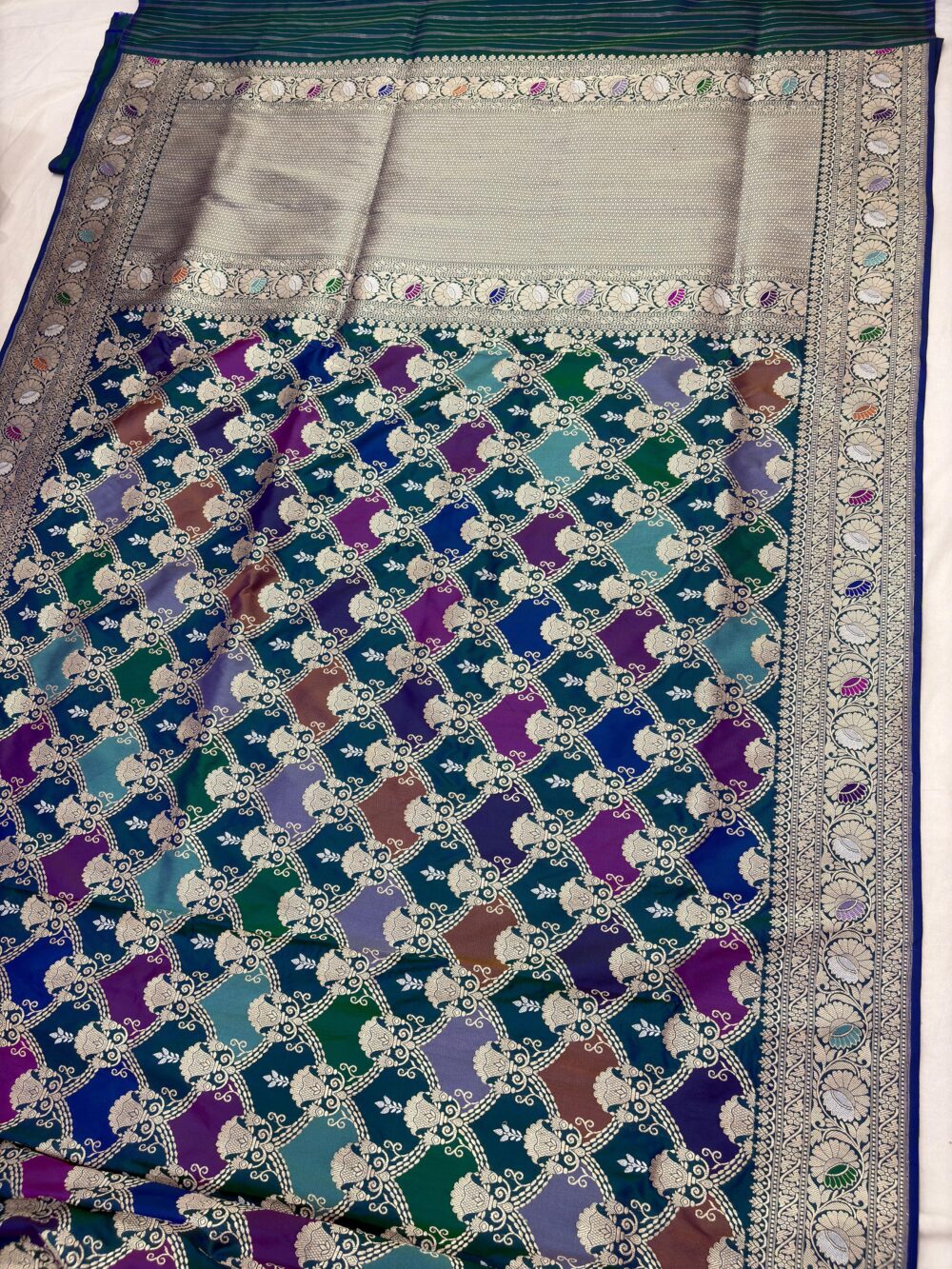 doual shade rangkat pure katan silk banarasi handloom handwoven kdhawa sarees - Image 2