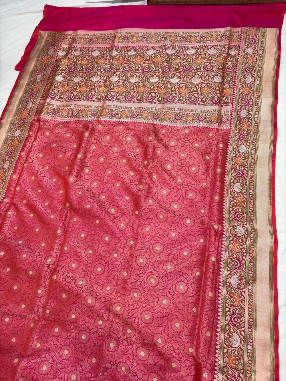 doual shade pure katan silk banarasi handloom handwoven brocade sarees - Image 2