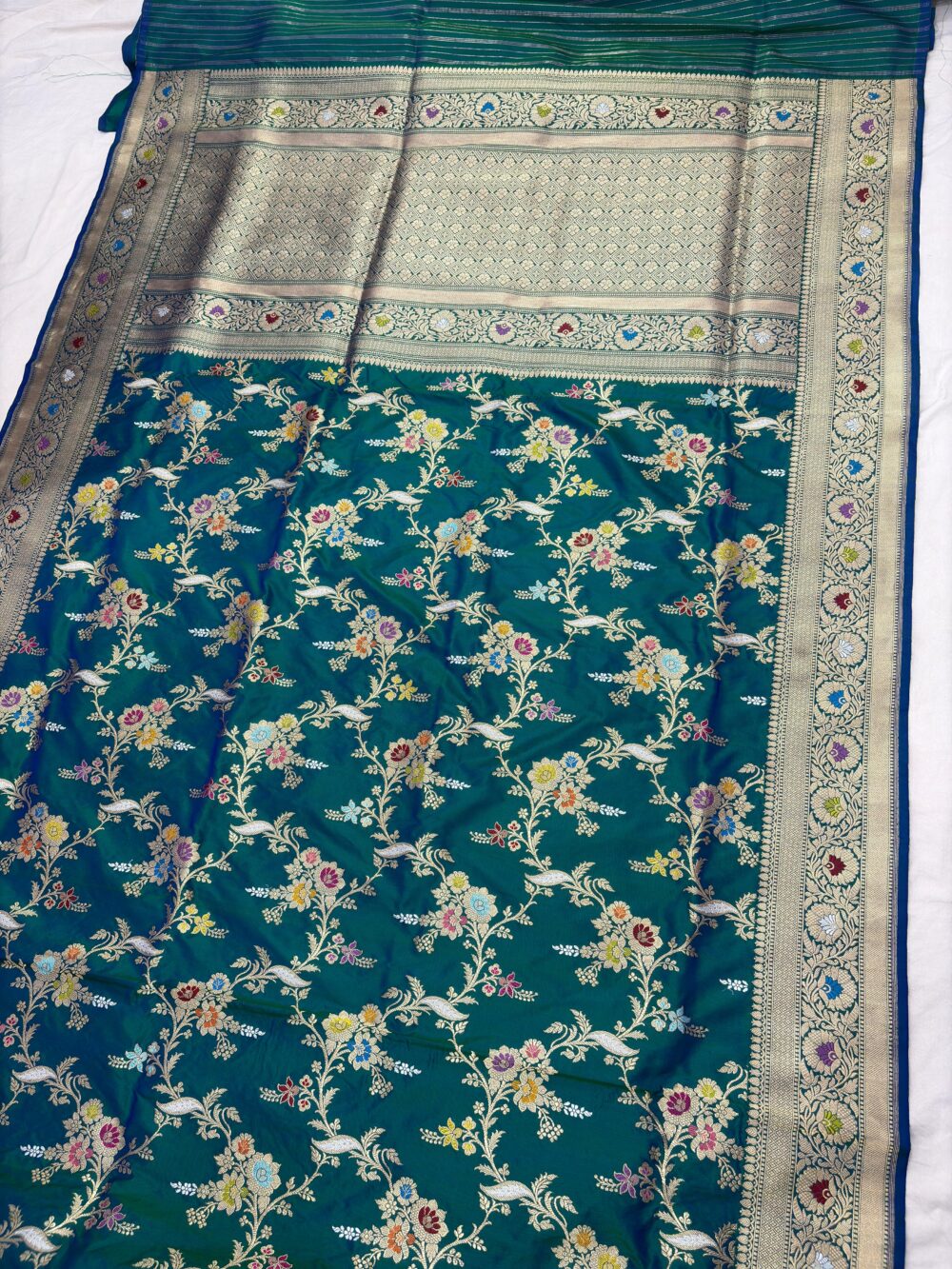 doual shade pure katan silk banarasi handloom handwoven kdhawa sarees - Image 2