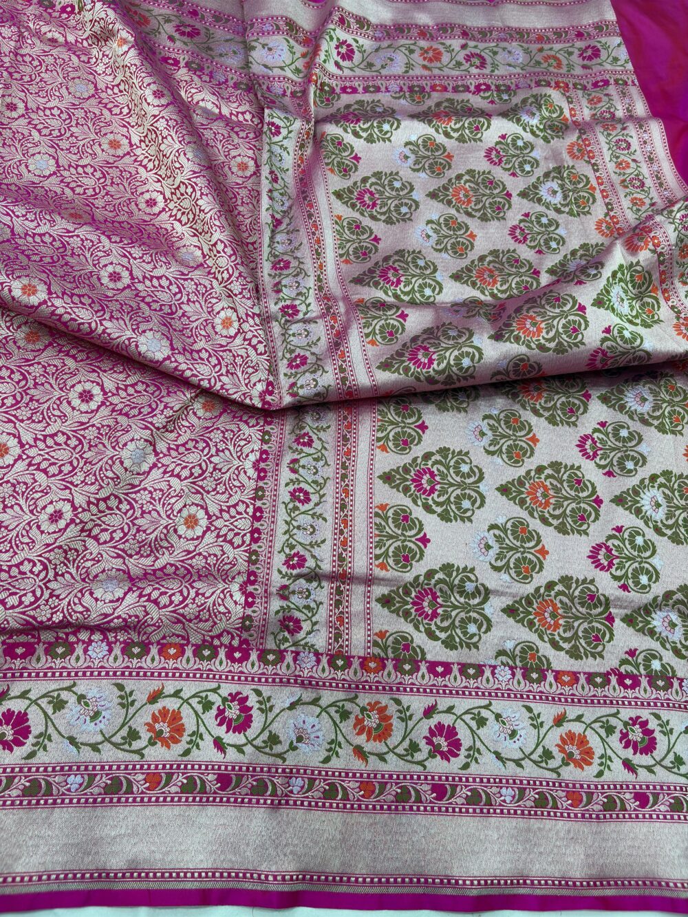 ranipink pure katan silk banarasi handloom handwovn brocade sarees