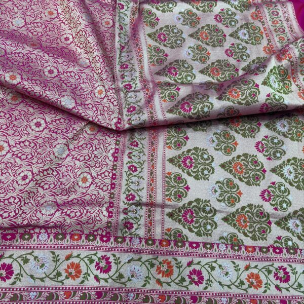 ranipink pure katan silk banarasi handloom handwovn brocade sarees