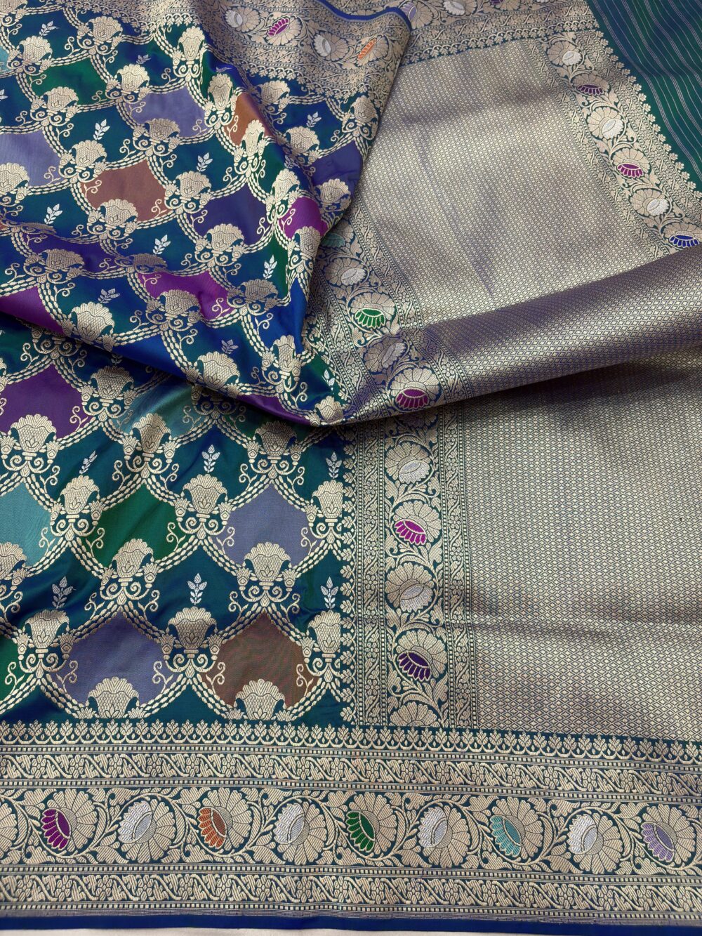 doual shade rangkat pure katan silk banarasi handloom handwoven kdhawa sarees