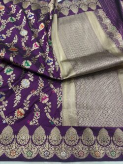 burgundy colour pure katan silk banarasi handloom handwoven kadhwa sarees