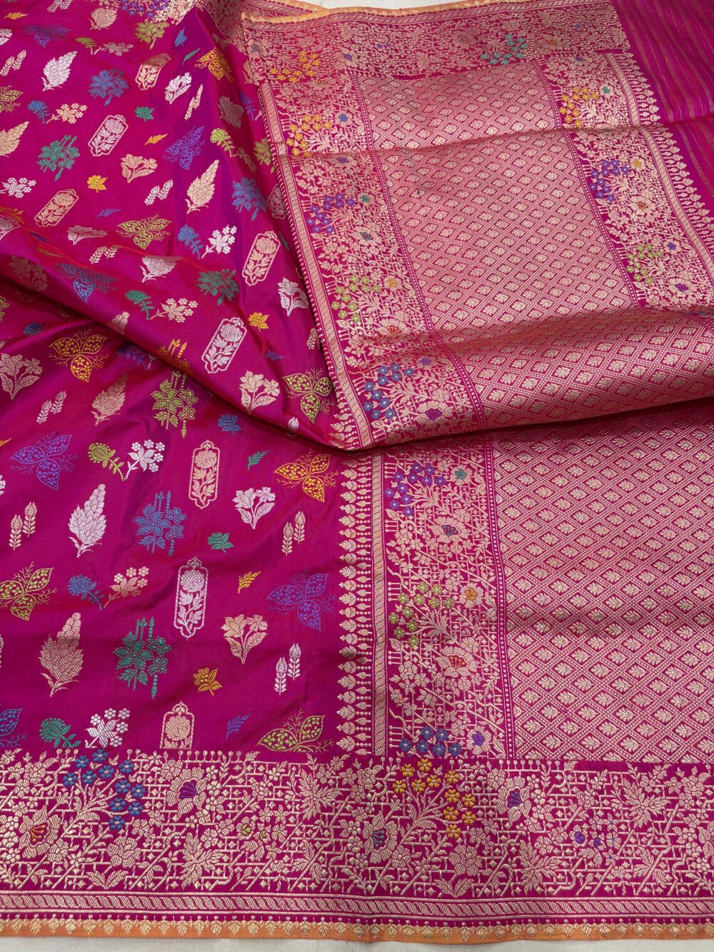 ranipink pure katan silk banarasi handloom handwoven kadhwa sarees
