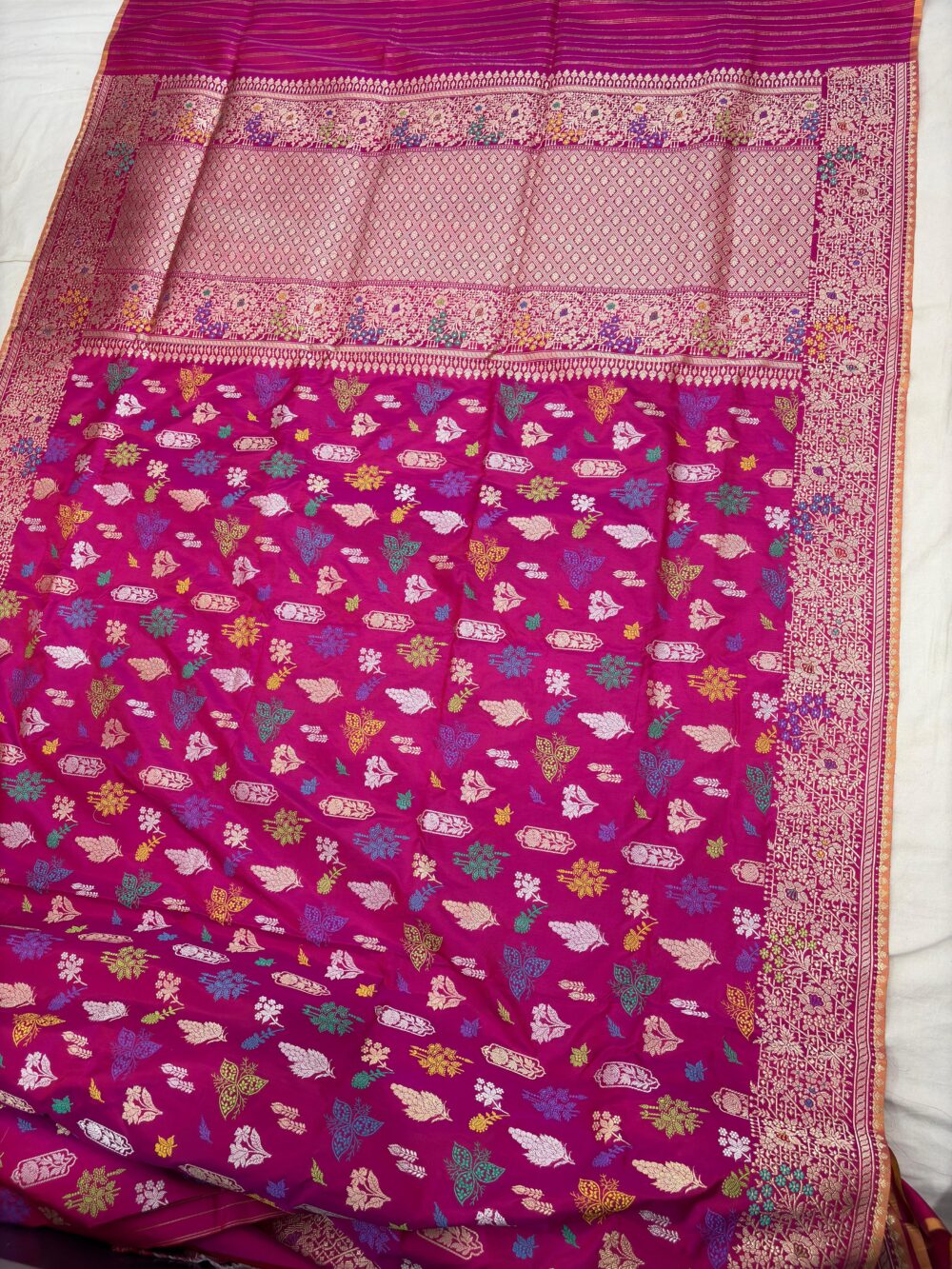 ranipink pure katan silk banarasi handloom handwoven kadhwa sarees - Image 2