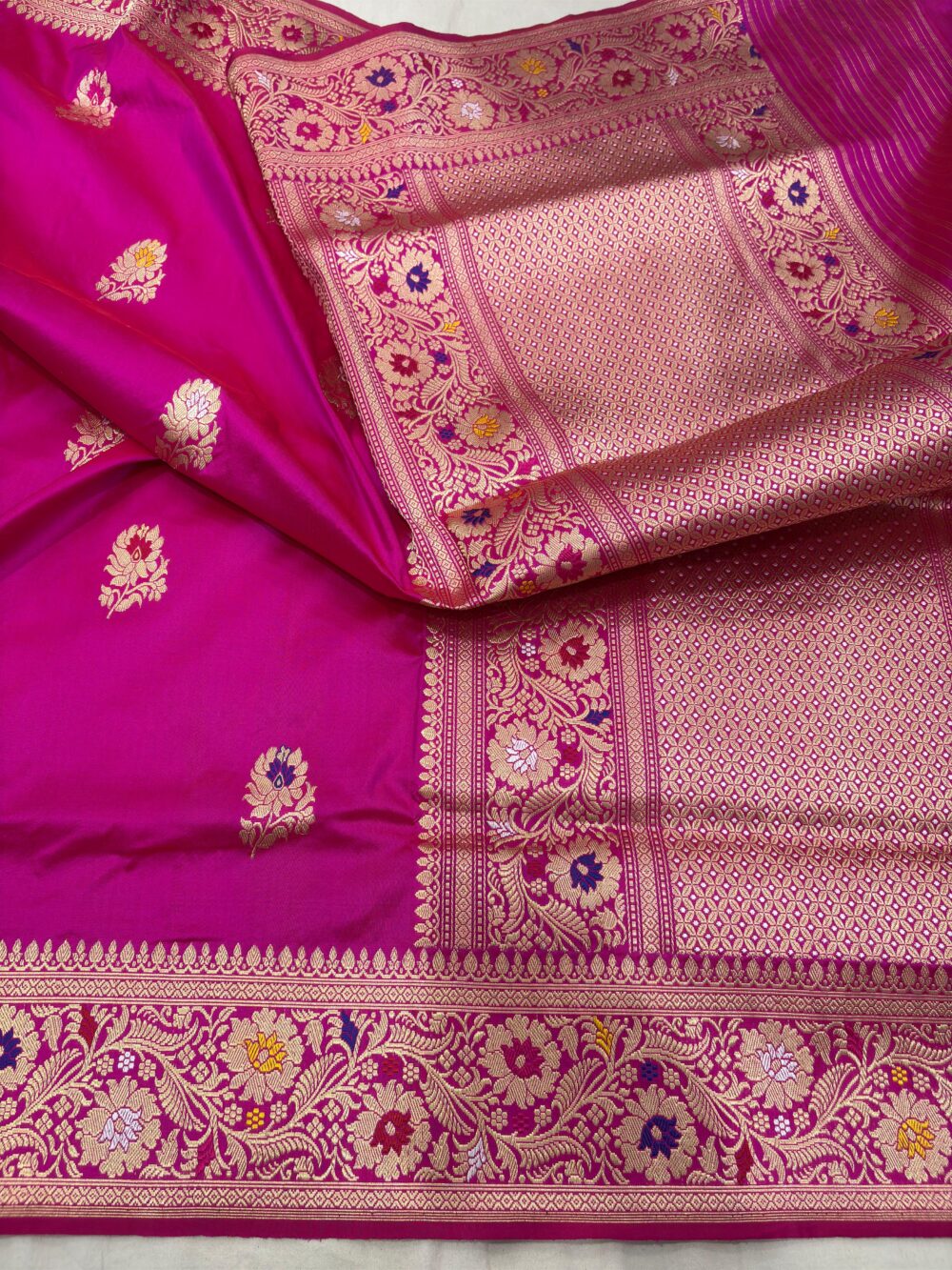ranipink pure katan silk banarasi handloom handwoven kadhwa sarees