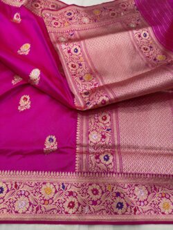 ranipink pure katan silk banarasi handloom handwoven kadhwa sarees
