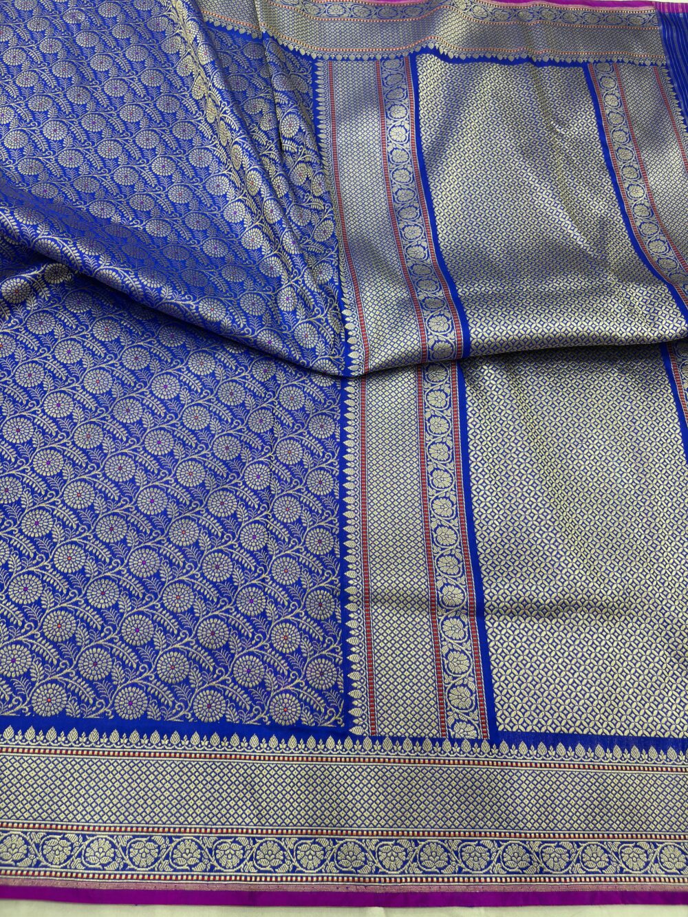 royal blue pure katan silk banarasi handloom handwovn brocade sarees