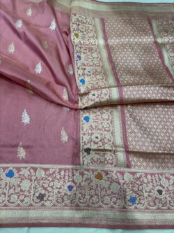 pastel shade pure katan silk banarasi handloom handwoven kadhwa sarees