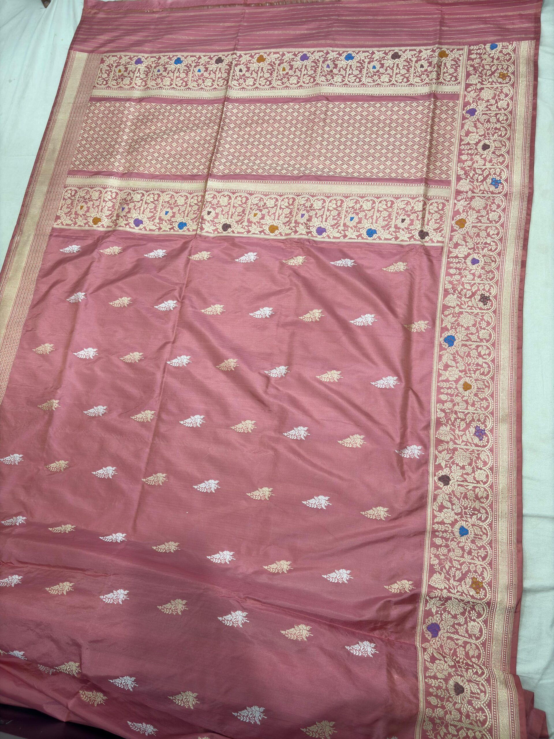 pastel shade pure katan silk banarasi handloom handwoven kadhwa sarees - Image 2