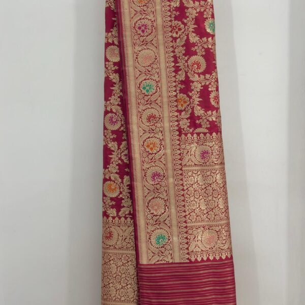 red pure katan silk banarasi handloom handwoven kadhwa dupatta
